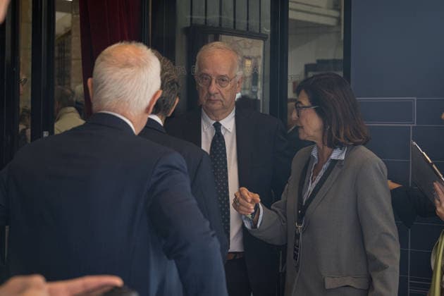 IPA89429502 - Luciano Fontana; Urban Cairo; Walter Veltroni and Fiorenza Sarzanini arriving at the Teatro Sistina for the celebrations marking the 150th anniversary of the *Corriere della Sera*, in Rome, Italy, on October 8, 2026. Flavio Brancaleone Fotogramma  Copyright: xFLAVIO_BRANCALONEx xx IPA89429502