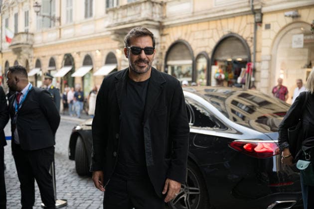 IPA89429592 - Actor Edoardo Leo arriving at the Teatro Sistina for the celebrations marking the 150th anniversary of the Corriere della Sera, in Rome, Italy, on October 8, 2026. Flavio Brancaleone Fotogramma  Copyright: xFLAVIO_BRANCALONEx xx IPA89429592