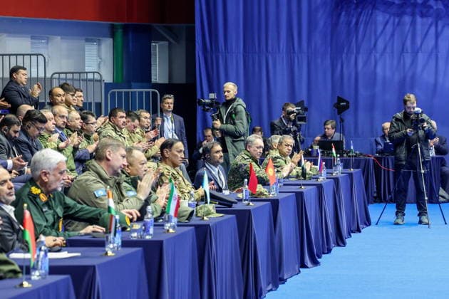 BELARUS, MINSK - OCTOBER 8, 2026: A meeting before the final phase of the Eurasia-Antiterror 2026 counter-terrorism exercise by relevant agencies of the CIS and SCO member states. The drill is held as part of the 2026 CIS and SCO Counter-Terrorism Forum Minsk Belarus  - ZUMAt113 20261008_zaa_t113_356 Copyright: xMaximxMalinovskyx