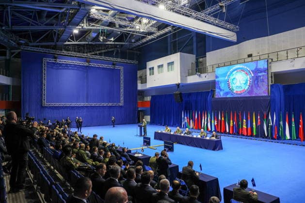 BELARUS, MINSK - OCTOBER 8, 2026: A meeting before the final phase of the Eurasia-Antiterror 2026 counter-terrorism exercise by relevant agencies of the CIS and SCO member states. The drill is held as part of the 2026 CIS and SCO Counter-Terrorism Forum Minsk Belarus  - ZUMAt113 20261008_zaa_t113_359 Copyright: xMaximxMalinovskyx