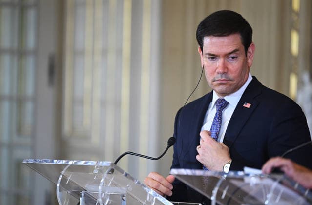 Marco Rubio - Paulo Rangel joint press conference in Lisbon LISBON, PORTUGAL - OCTOBER 8: US Secretary of State Marco Rubio and Portugal s Foreign Minister Paulo Rangel (not seen) give a joint press conference at the Necessidades Palace, the Portuguese foreign ministry, in Lisbon on October 8, 2026. Zed Jameson Anadolu Lisbon Portugal. Editorial use only. Please get in touch for any other usage.  Copyright: x2026xAnadoluxZedxJamesonx