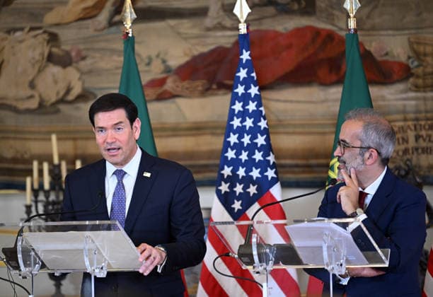 Marco Rubio - Paulo Rangel joint press conference in Lisbon LISBON, PORTUGAL - OCTOBER 8: US Secretary of State Marco Rubio (L) and Portugal s Foreign Minister Paulo Rangel give a joint press conference at the Necessidades Palace, the Portuguese foreign ministry, in Lisbon on October 8, 2026. Zed Jameson Anadolu Lisbon Portugal. Editorial use only. Please get in touch for any other usage.  Copyright: x2026xAnadoluxZedxJamesonx