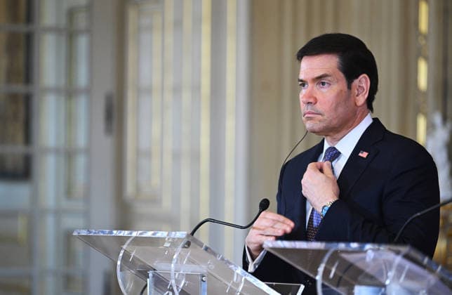 Marco Rubio - Paulo Rangel joint press conference in Lisbon LISBON, PORTUGAL - OCTOBER 8: US Secretary of State Marco Rubio and Portugal s Foreign Minister Paulo Rangel (not seen) give a joint press conference at the Necessidades Palace, the Portuguese foreign ministry, in Lisbon on October 8, 2026. Zed Jameson Anadolu Lisbon Portugal. Editorial use only. Please get in touch for any other usage.  Copyright: x2026xAnadoluxZedxJamesonx