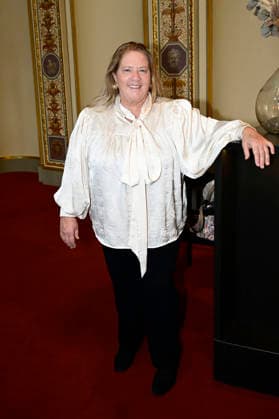 Kathy Kelly beim Pressegespräch und Präsentation des 16. HOPE-Award zur 18. Hope Gala 2026 im Schauspielhaus Dresden. Dresden, 08.10.2026