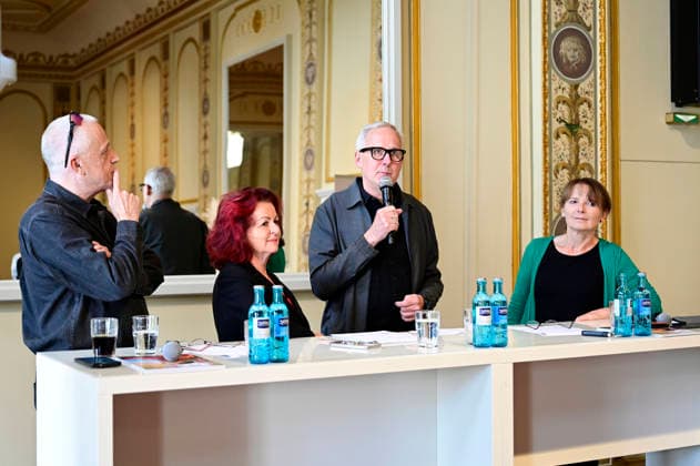 Stefan Hippler, Viola Klein, Joachim Klement und Sabine Mutschke beim Pressegespräch und Präsentation des 16. HOPE-Award zur 18. Hope Gala 2026 im Schauspielhaus Dresden. Dresden, 08.10.2026