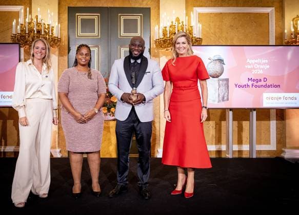 Den Haag, The Netherlands, 2026-10-08 13:33:00 THE HAGUE, 08-10-2026, Noordeinde Palace. Queen Maxima presents the 2026 Appeltjes van Oranje at Noordeinde Palace. His Majesty the King and Her Royal Highness Princess Beatrix of the Netherlands are in attendance at the ceremony. Every year, the Appeltjes van Oranje of the Orange Fund are awarded to three social initiatives in the Kingdom. The winners will be announced during the ceremony. PHOTO: NLBeeld Patrick van Emst Credit: NL Beeld Patrick van Emst  Copyright: xx x