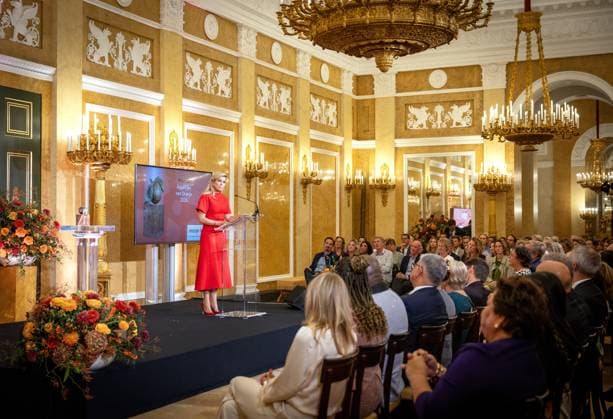 Den Haag, The Netherlands, 2026-10-08 13:50:55 THE HAGUE, 08-10-2026, Noordeinde Palace. Queen Maxima presents the 2026 Appeltjes van Oranje at Noordeinde Palace. His Majesty the King and Her Royal Highness Princess Beatrix of the Netherlands are attending the ceremony. Every year, the Appeltjes van Oranje of the Orange Fund are awarded to three social initiatives in the Kingdom. The winners will be announced during the ceremony. PHOTO: NLBeeld Patrick van Emst Credit: NL Beeld Patrick van Emst  Copyright: xx x