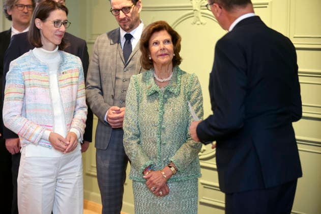 Bettina Gräfin Bernadotte, Björn Graf Bernadotte, Königin Silvia von Schweden und Uli Burchhardt beim Jubiläum der Mentor-Stiftung auf der Insel Mainau. Mainau, 08.10.2026