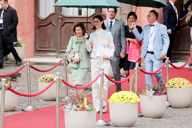 Königin Silvia von Schweden, Bettina Gräfin Bernadotte und Björn Graf Bernadotte beim Jubiläum der Mentor-Stiftung auf der Insel Mainau. Mainau, 08.10.2026