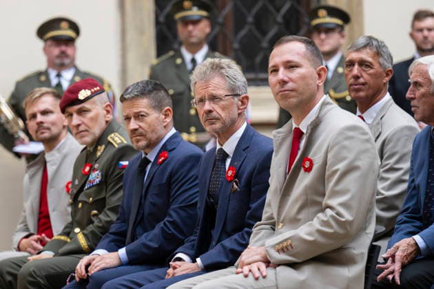 Sokol (Falcon) Movement s Memorial Day honours Sokol members who died in anti-Nazi resistance in Prague, Czech Republic, October 8, 2026. Senate Speaker Milos Vystrcil (ODS), 2nd right, during the commemorative event. (CTKxPhoto MichalxKamaryt) CTKPhotoP2026100806677  CTKPhotoP2026100806677
