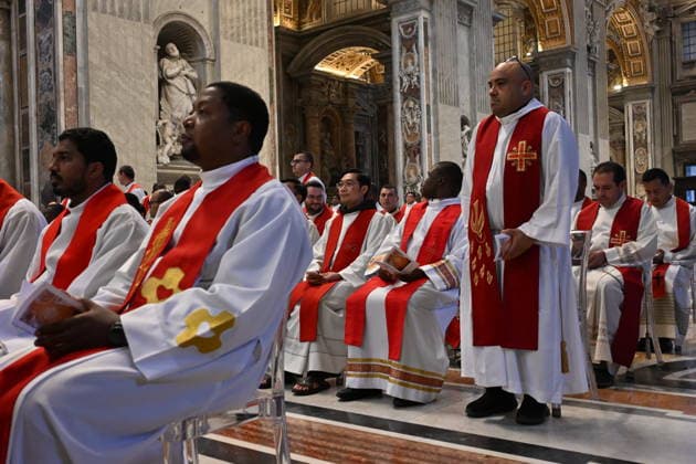 RECORD DATE NOT STATED MESSA_PAPA_2026 Italy, Rome, Vatican, 2026 10 8 Pope Leo XIV celebrates Holy Mass for the academic year at the Pontifical Universities in St Peter s Basilica in the Vatican . EDITORIAL USE ONLY - NO BOOKS Copyright: xAlessiaxGiuliani Catholicpressphotox
