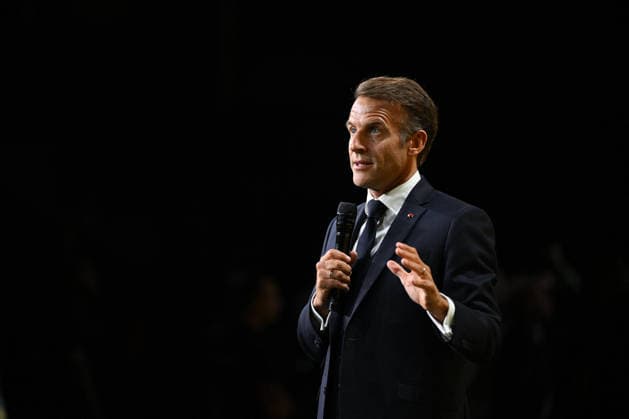 President Macron at Bpifrance Inno Generation - Paris France s President Emmanuel Macron delivers a speech on stage during the Bpifrance Inno Generation (BIG) event, one of Europe’s largest gatherings dedicated to entrepreneurs, in Paris, France on October 8, 2026. Photo by Jeanne Accorsini Pool ABACAPRESS.COM Paris France  Copyright: xAccorsinixJeanne Pool ABACAx