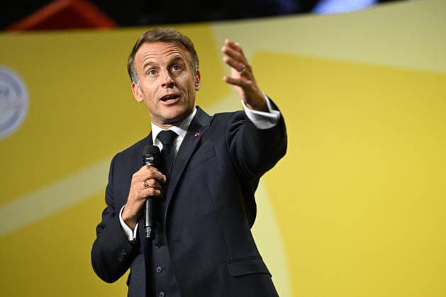 President Macron at Bpifrance Inno Generation - Paris France s President Emmanuel Macron delivers a speech on stage during the Bpifrance Inno Generation (BIG) event, one of Europe’s largest gatherings dedicated to entrepreneurs, in Paris, France on October 8, 2026. Photo by Jeanne Accorsini Pool ABACAPRESS.COM Paris France  Copyright: xAccorsinixJeanne Pool ABACAx