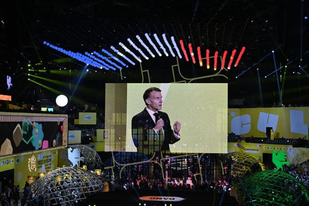 President Macron at Bpifrance Inno Generation - Paris France s President Emmanuel Macron delivers a speech on stage during the Bpifrance Inno Generation (BIG) event, one of Europe’s largest gatherings dedicated to entrepreneurs, in Paris, France on October 8, 2026. Photo by Jeanne Accorsini Pool ABACAPRESS.COM Paris France  Copyright: xAccorsinixJeanne Pool ABACAx