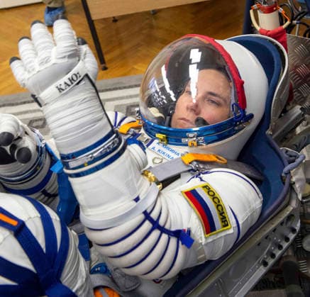 October 8, 2026, Baikonur, Kazakhstan: Baikonur, Kazakhstan. 14 July, 2026. Roscosmos cosmonaut Anna Kikina has her Sokol suit pressure checked at the Baikonur Cosmodrome before the Expedition 75 launch, July 14, 2026 in Baikonur, Kazakhstan. She launched to the International Space Station later that day. Baikonur Kazakhstan - ZUMAp138 20261008_zaa_p138_021 Copyright: xPavelxShvets Gctcx
