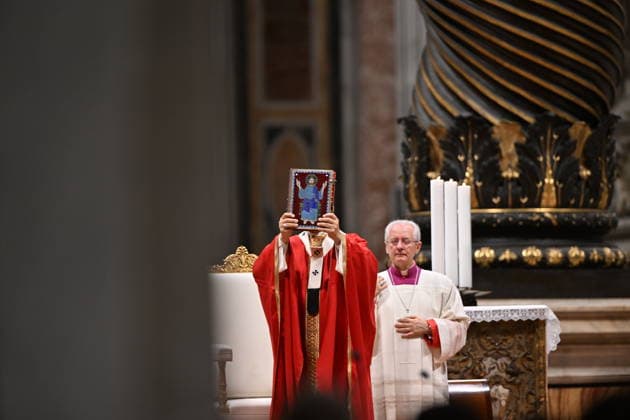RECORD DATE NOT STATED MESSA_PAPA_2026 Italy, Rome, Vatican, 2026 10 8 Pope Leo XIV celebrates Holy Mass for the academic year at the Pontifical Universities in St Peter s Basilica in the Vatican . EDITORIAL USE ONLY - NO BOOKS Copyright: xAlessiaxGiuliani Catholicpressphotox