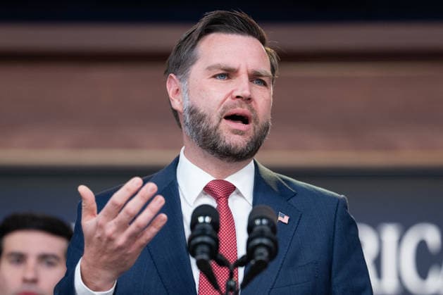 JD Vance During Immigration Program Announcement - Washington Vice President JD Vance gives remarks during an announcement in the South Court Auditorium of the Eisenhower Executive Office Building at the White House in Washington, DC, US, on Thursday, Oct. 8, 2026. The Trump administration said Thursday that it would suspend an immigration program for multiple tech firms, including Microsoft Corp., alleging widespread abuse of a worker visa system. Photo by Aaron Schwartz Pool ABACAPRESS.COM Washington District of Columbia  Copyright: xPool ABACAx