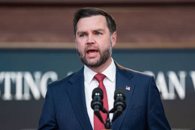 JD Vance During Immigration Program Announcement - Washington Vice President JD Vance gives remarks during an announcement in the South Court Auditorium of the Eisenhower Executive Office Building at the White House in Washington, DC, US, on Thursday, Oct. 8, 2026. The Trump administration said Thursday that it would suspend an immigration program for multiple tech firms, including Microsoft Corp., alleging widespread abuse of a worker visa system. Photo by Aaron Schwartz Pool ABACAPRESS.COM Washington District of Columbia  Copyright: xPool ABACAx