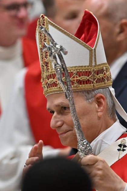RECORD DATE NOT STATED MESSA_PAPA_2026 Italy, Rome, Vatican, 2026 10 8 Pope Leo XIV celebrates Holy Mass for the academic year at the Pontifical Universities in St Peter s Basilica in the Vatican . EDITORIAL USE ONLY - NO BOOKS Copyright: xAlessiaxGiuliani Catholicpressphotox