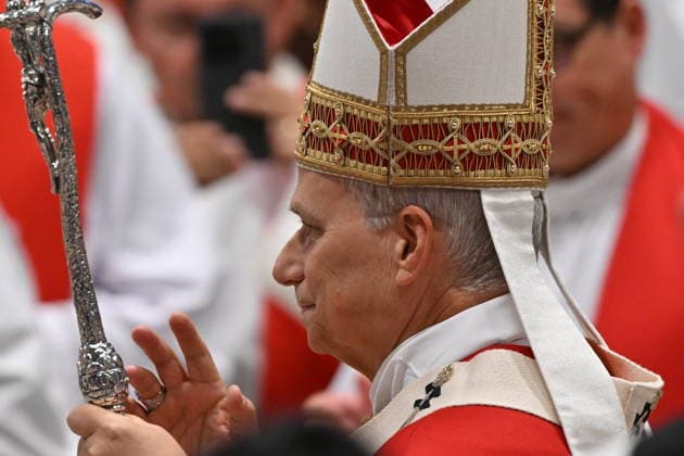 RECORD DATE NOT STATED MESSA_PAPA_2026 Italy, Rome, Vatican, 2026 10 8 Pope Leo XIV celebrates Holy Mass for the academic year at the Pontifical Universities in St Peter s Basilica in the Vatican . EDITORIAL USE ONLY - NO BOOKS Copyright: xAlessiaxGiuliani Catholicpressphotox