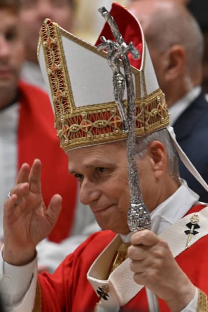 RECORD DATE NOT STATED MESSA_PAPA_2026 Italy, Rome, Vatican, 2026 10 8 Pope Leo XIV celebrates Holy Mass for the academic year at the Pontifical Universities in St Peter s Basilica in the Vatican . EDITORIAL USE ONLY - NO BOOKS Copyright: xAlessiaxGiuliani Catholicpressphotox