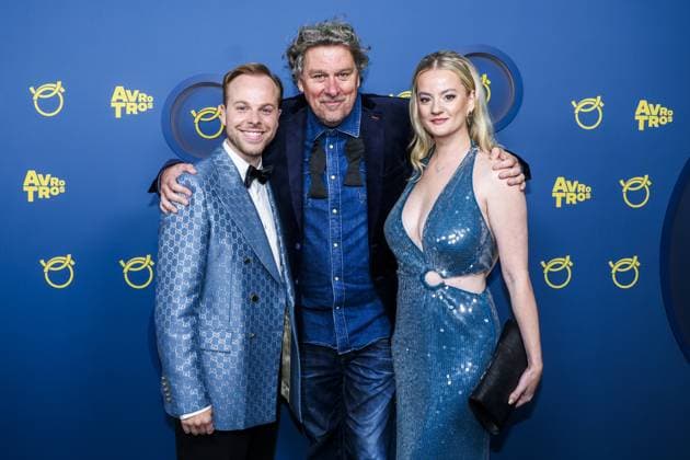 Amsterdam, The Netherlands, 2026-10-08 19:04:49 AMSTERDAM, 08-10-2026, Theater Carre. The 61st Golden Televizier-Ring Gala takes place. De Bondgenoten, Kassa, and Woeste Grond are in the running for the coveted Golden Televizier-Ring. During the festive evening, the winners in various other television categories will also be announced. PHOTO: NLBeeld Patrick van Emst. In the photo: Mitch Blaauw, Diederik Ebbinge, Sanne Franssen Credit: NL Beeld Patrick van Emst  Copyright: xx x