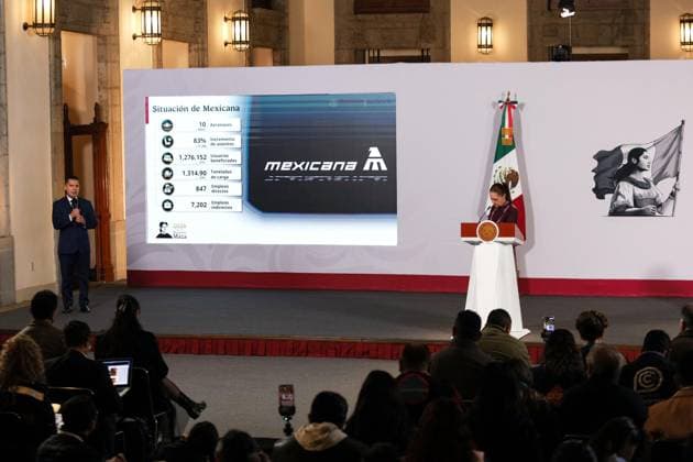 October 8, 2026: TO-45400- Ciudad de M& xe9;xico. 2026-10 -08. Claudia Sheinbaum Pardo, President of Mexico, during the daily morning press conference in the Treasury Room of the National Palace in Mexico City. Alejandro God& xcd;nez Clasos.com.mx  - ZUMAcs4_ 20261008_faa_cs4_004 Copyright: xAlejandroxGod& Xed;Nezx