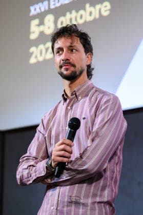 October 8, 2026, Lucca, Lucca, Italy: Director and producer Luca Severi presents his film I racconti del mare to the public at the closing of the Cinema d Essai series of meetings, Lucca, 08 10 2026 Lucca Italy  - ZUMAa289 20261008_zia_a289_092 Copyright: xStefanoxDallexLuchex xAgfx