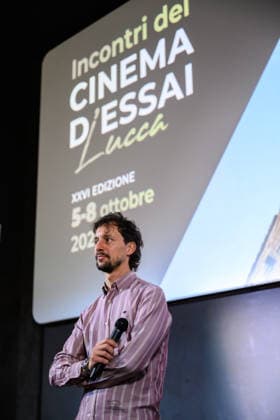 October 8, 2026, Lucca, Lucca, Italy: Director and producer Luca Severi presents his film I racconti del mare to the public at the closing of the Cinema d Essai series of meetings, Lucca, 08 10 2026 Lucca Italy  - ZUMAa289 20261008_zia_a289_094 Copyright: xStefanoxDallexLuchex xAgfx