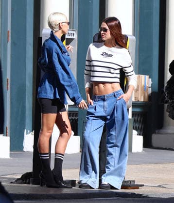 Amelia Halmin and Iris Law during DKNY Photoshoot in New York Top models Amelia Halmin and Iris Law are doing a photoshoot for DKNY in New York, NY on October 8, 2026. Photo by Dylan Travis ABACAPRESS.COM New York NY  Copyright: xDylanxTravis ABACAx