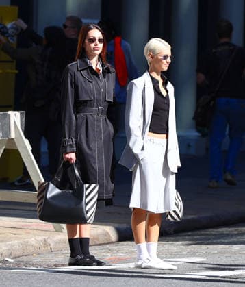 Amelia Halmin and Iris Law during DKNY Photoshoot in New York Top models Amelia Halmin and Iris Law are doing a photoshoot for DKNY in New York, NY on October 8, 2026. Photo by Dylan Travis ABACAPRESS.COM New York NY  Copyright: xDylanxTravis ABACAx