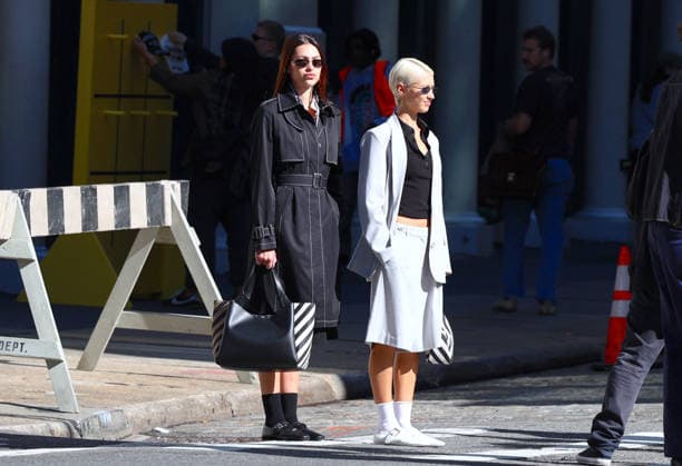 Amelia Halmin and Iris Law during DKNY Photoshoot in New York Top models Amelia Halmin and Iris Law are doing a photoshoot for DKNY in New York, NY on October 8, 2026. Photo by Dylan Travis ABACAPRESS.COM New York NY  Copyright: xDylanxTravis ABACAx