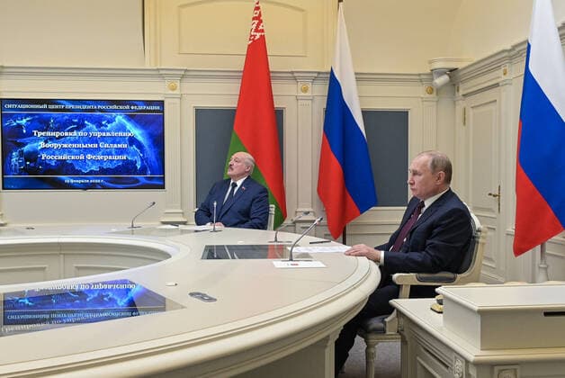 Ukraine-Konflikt, Alexander Lukaschenko an Wladimir Putins Seite - Archivbilder