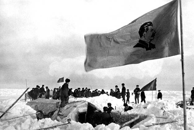 IMAGO History, Arktische Expeditionen, Sowjetunion richtet driftende Polarstation Nordpol-1 ein 1937-1938