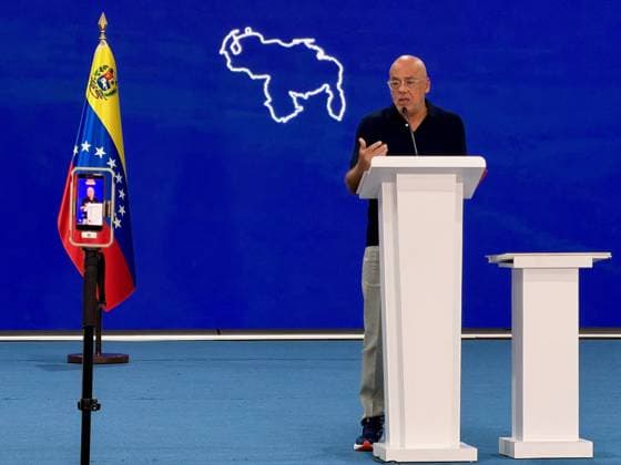 Schwere Erdbeben in Venezuela, Pressekonferenz von Notlager-Krisenstabsleiter Jorge Rodriguez in Caracas
