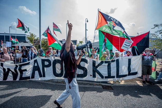 Großbritannien, Pro-palästinensischer Protest bei Elbit Systems in Bristol