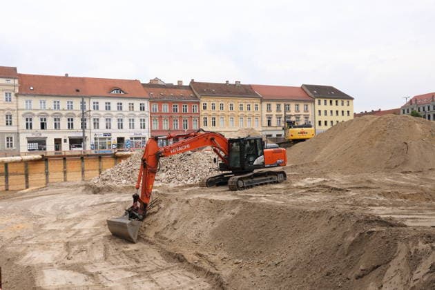 Brandenburg, Baustelle für das neue Wohn- und Geschäftsviertel am Alten Markt in Potsdam