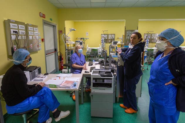 Coronavirus in Italien, Neue Intensivstation im San Raffaele Krankenhaus in Mailand eröffnet