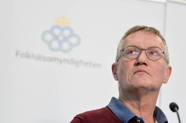 Coronavirus in Schweden, Pressekonferenz des Gesundheitsamts in Stockholm