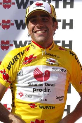 Koldo Gil Perez (Spanien Saunier Duval Prodir) - Etappensieger der 6. Etappe der Tour de Suisse 2006 mit dem goldenen Trikot des Gesamtführenden - Radsport Herren Tour de Suisse 2006, ProTour, Straßenradsport, Straße, Rad, Porträt 6. Etappe: Fiesch - La Punt Freude, Radsport Herren Tour de Suisse 2006, ProTour, Straßenradsport, Straße, Rad, Porträt 6. Etappe: Fiesch - La Punt Freude,