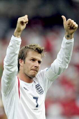 David Beckham (England) - Schlussjubel Fußball WM Herren WM 2006, Länderspiel, Nationalteam, Gruppe B, Nationaltrikot, England Einzelbild Nürnberg Freude, Fußball WM Herren WM 2006, Länderspiel, Nationalteam, Gruppe B, Nationaltrikot, England Einzelbild Nürnberg Freude,