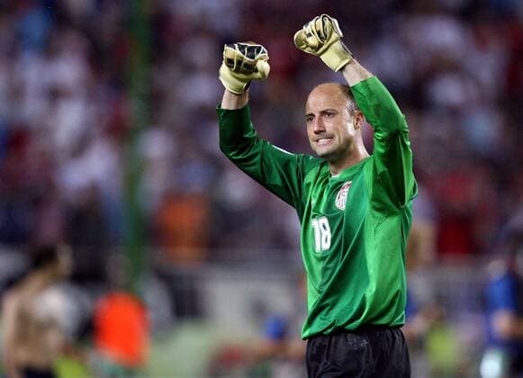 Torwart Kasey Keller (USA) jubelt - Fußball WM Herren WM 2006, Länderspiel, Nationalteam, Gruppe E, USA, Nationaltrikot, Vdig Einzelbild Kaiserslautern Freude, Fußball WM Herren WM 2006, Länderspiel, Nationalteam, Gruppe E, USA, Nationaltrikot, Vdig Einzelbild Kaiserslautern Freude,