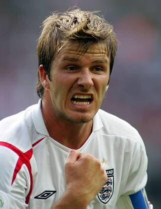 Torschütze David Beckham (England) jubelt Fußball WM Herren WM 2006, Länderspiel, Nationalteam, Achtelfinale, Nationaltrikot Porträt Stuttgart Freude, Begeisterung, Fußball WM Herren WM 2006, Länderspiel, Nationalteam, Achtelfinale, Nationaltrikot Porträt Stuttgart Freude, Begeisterung,