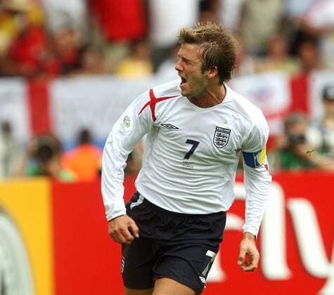 David Beckham (England) - Torjubel Fußball WM Herren WM 2006, Länderspiel, Nationalteam, Achtelfinale, Nationaltrikot, Vdig Einzelbild Stuttgart Freude, Begeisterung, Fußball WM Herren WM 2006, Länderspiel, Nationalteam, Achtelfinale, Nationaltrikot, Vdig Einzelbild Stuttgart Freude, Begeisterung,