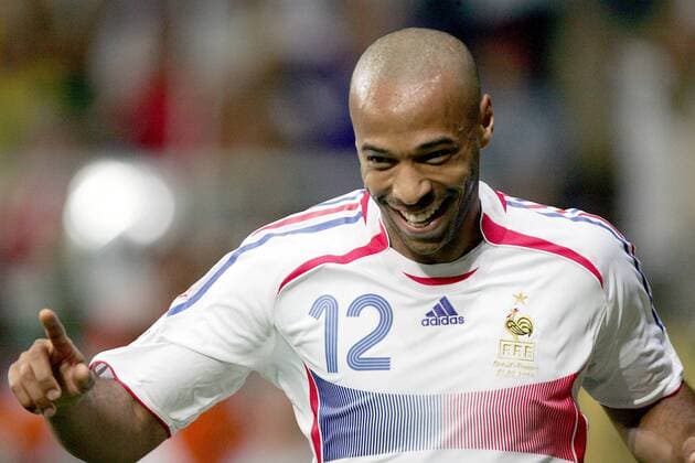 Thierry Henry (Frankreich) - Torjubel - Fußball WM Herren WM 2006, Länderspiel, Nationalteam, Viertelfinale, Nationaltrikot Einzelbild Frankfurt M. Freude, Fußball WM Herren WM 2006, Länderspiel, Nationalteam, Viertelfinale, Nationaltrikot Einzelbild Frankfurt M. Freude,