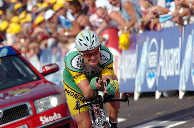 Floyd Landis (USA Phonak) - Radsport Herren 93. Tour de France, ProTour, Straßenradsport, Straße, Rad, Zeitfahren, Einzelzeitfahren Einzelbild 2006 19. Etappe: Le Creusot - Montceau les Mines Radsport Herren 93. Tour de France, ProTour, Straßenradsport, Straße, Rad, Zeitfahren, Einzelzeitfahren Einzelbild 2006 19. Etappe: Le Creusot - Montceau les Mines