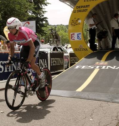 Serhiy Honchar (Ukraine T Mobile) am Start Radsport Herren 93. Tour de France, ProTour, Straßenradsport, Straße, Rad, Zeitfahren, Einzelzeitfahren Einzelbild 2006 19. Etappe: Le Creusot - Montceau les Mine Radsport Herren 93. Tour de France, ProTour, Straßenradsport, Straße, Rad, Zeitfahren, Einzelzeitfahren Einzelbild 2006 19. Etappe: Le Creusot - Montceau les Mine