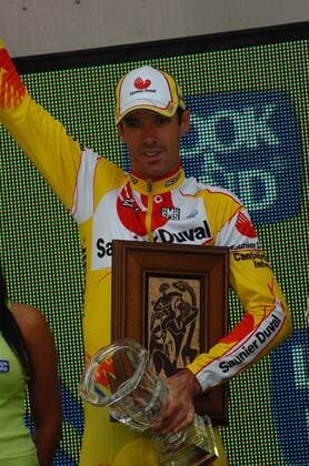 David Millar (Großbritannien Saunier Duval Prodir) Gewinner der 14. Etappe der Spanienrundfahrt 2006 - Radsport Herren Vuelta a Espana 2006, Spanienrundfahrt, ProTour, Straßenradsport, Straße, Rad, Zeitfahren Einzelbild 14. Etappe: Cuenca Radsport Herren Vuelta a Espana 2006, Spanienrundfahrt, ProTour, Straßenradsport, Straße, Rad, Zeitfahren Einzelbild 14. Etappe: Cuenca