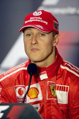 Michael Schumacher (Deutschland Ferrari) nachdenklich auf der Pressekonferenz Motorsport Grand Prix Herren Großer Preis von Italien 2006, Formel 1 Weltmeisterschaft, F1, F, GP, WM Porträt Monza Nachdenklichkeit, Skepsis, Motorsport Grand Prix Herren Großer Preis von Italien 2006, Formel 1 Weltmeisterschaft, F1, F, GP, WM Porträt Monza Nachdenklichkeit, Skepsis,