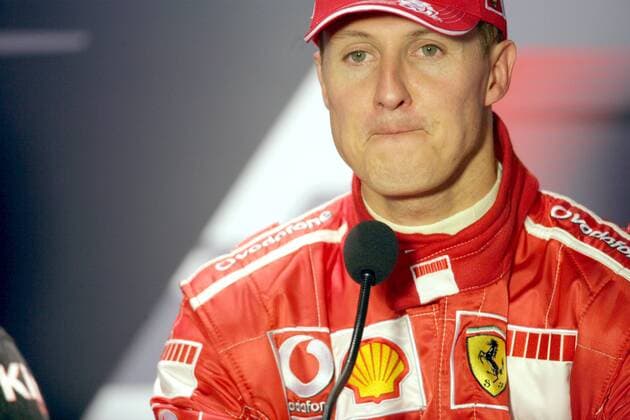 Michael Schumacher (Deutschland Ferrari) skeptisch auf der Pressekonferenz Motorsport Grand Prix Herren Großer Preis von Italien 2006, Formel 1 Weltmeisterschaft, F1, F, GP, WM Einzelbild Monza Nachdenklichkeit, Skepsis, Motorsport Grand Prix Herren Großer Preis von Italien 2006, Formel 1 Weltmeisterschaft, F1, F, GP, WM Einzelbild Monza Nachdenklichkeit, Skepsis,